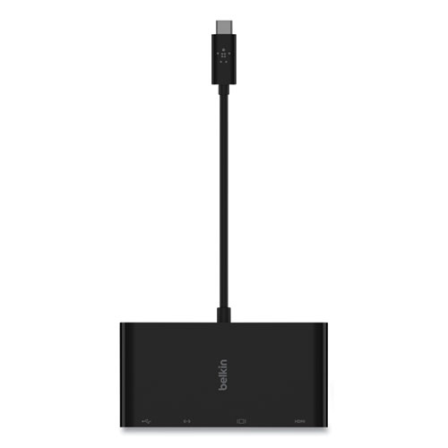 Picture of USB-C Multimedia Adapter, HDMI/Ethernet/USB-A/USB-C/VGA, 4.33", Black