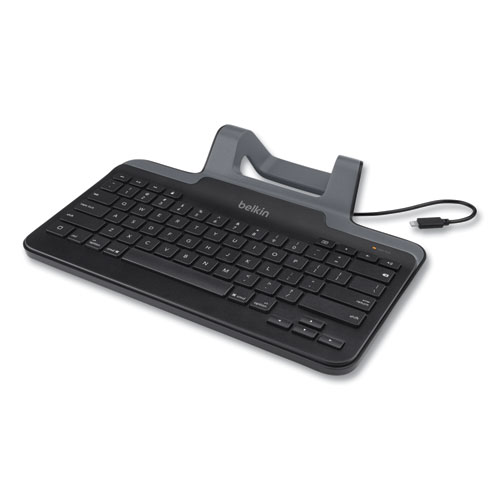 Picture of Wired Tablet Keyboard with Stand for iPad with Lightning Connector, Black