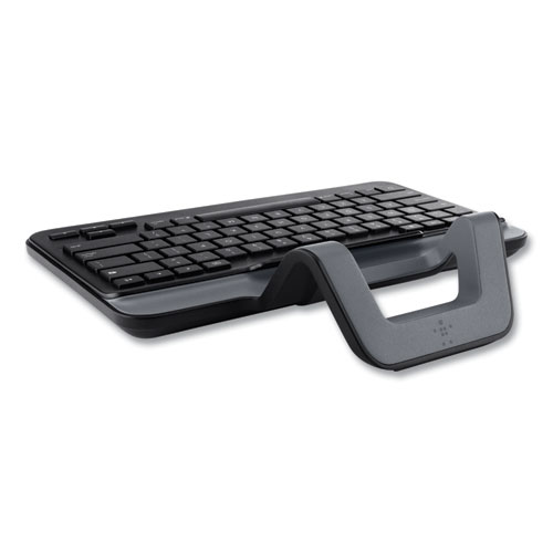 Picture of Wired Tablet Keyboard with Stand for iPad with Lightning Connector, Black