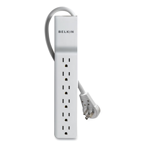 Picture of Home/Office Surge Protector with Rotating Plug, 6 AC Outlets, 6 ft Cord, 720 J, White