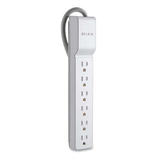 Picture of Home/Office Surge Protector with Rotating Plug, 6 AC Outlets, 8 ft Cord, 720 J, White