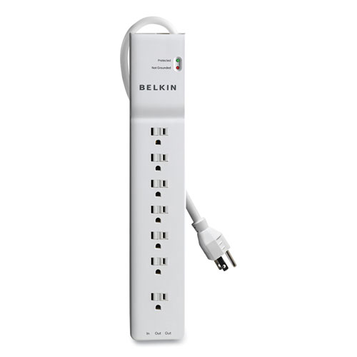 Picture of Home/Office Surge Protector, 7 AC Outlets, 6 ft Cord, 2,320 J, White