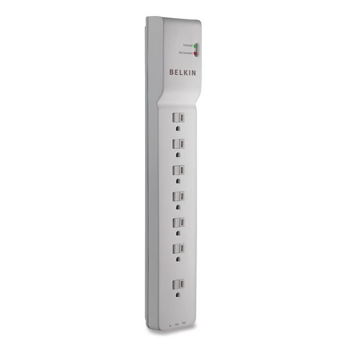 Picture of Home/Office Surge Protector, 7 AC Outlets, 12 ft Cord, 2,160 J, White