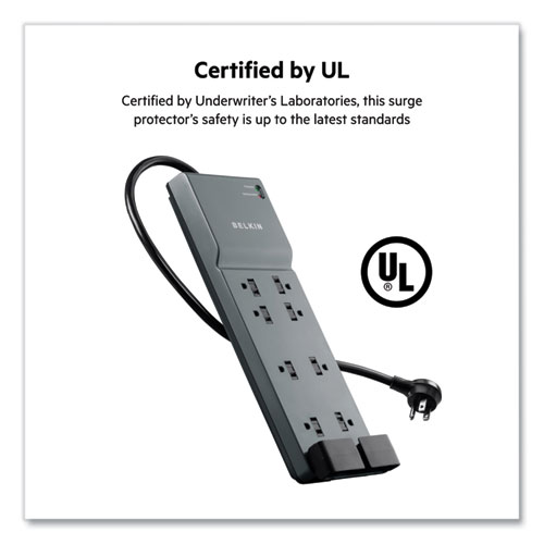 Picture of Home/Office Surge Protector, 8 AC Outlets, 6 ft Cord, 3,390 J, White