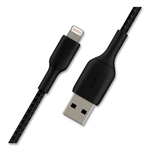 Picture of BOOST CHARGE Braided Apple Lightning to USB-A ChargeSync Cable, 6.6 ft, Black