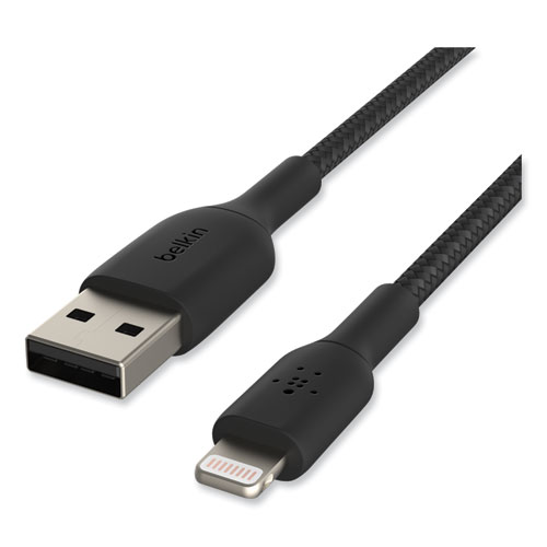 Picture of BOOST CHARGE Braided Apple Lightning to USB-A ChargeSync Cable, 6.6 ft, Black