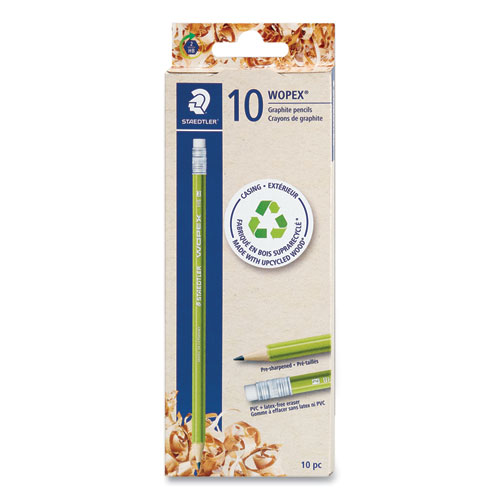 Picture of Wopex Extruded Pencil, HB (#2), Black Lead, Green Barrel, 10/Pack