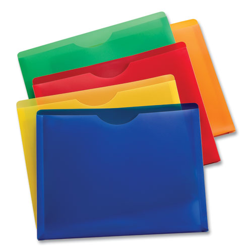 Picture of Expanding Poly File Jackets, 1 Section, Straight Tab, Letter Size, Assorted, 10/Pack