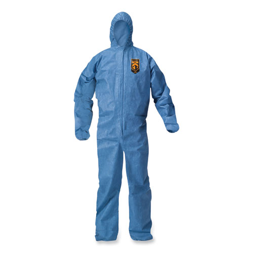 Picture of A20 Breathable Particle Protection Coveralls, Zip Front, Hood, Elastic Back, Wrists, Ankles, 4X-Large, Blue, 20/Carton