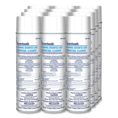 Picture of Foaming Disinfectant Germicidal Cleaner, Flowery Scent, 19 oz Aerosol Can, 12/Carton