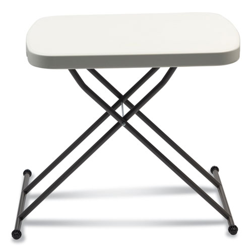 Picture of Height-Adjustable Personal Folding Table, Rectangular, 25.6" x 17.7" x 19" to 28", White Top, Dark Gray Legs