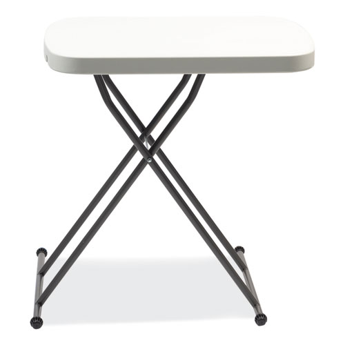 Picture of Height-Adjustable Personal Folding Table, Rectangular, 25.6" x 17.7" x 19" to 28", White Top, Dark Gray Legs