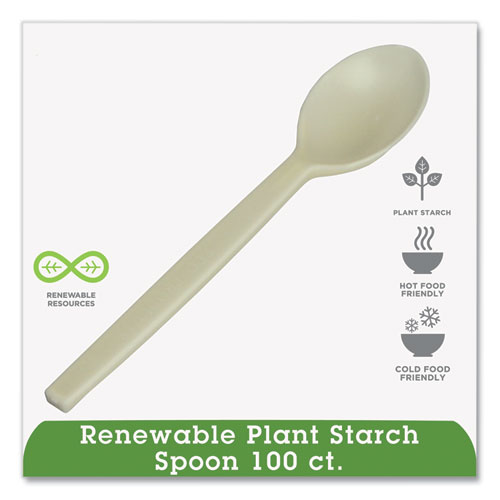 Picture of EcoSense Renewable Plant Starch Cutlery, Spoon, 7", 50/Pack