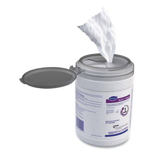 Picture of Oxivir 1 Wipes, 1-Ply, 10 x 10, Characteristic Scent, White, 60 Canister, 12 Canisters/Carton