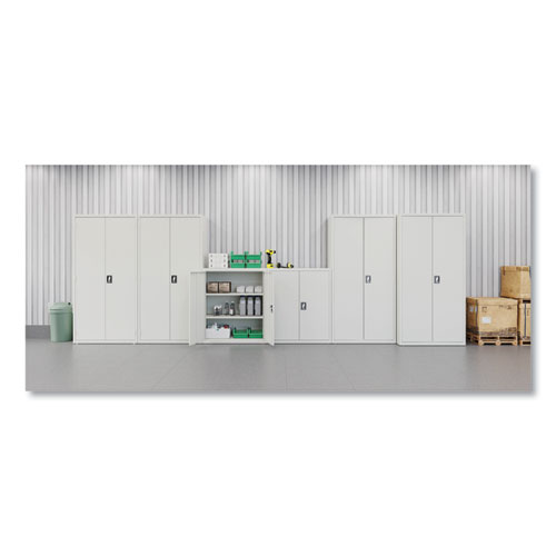 Picture of Economy Assembled Storage Cabinets, 3 Shelves, 36" x 18" x 42", Light Gray