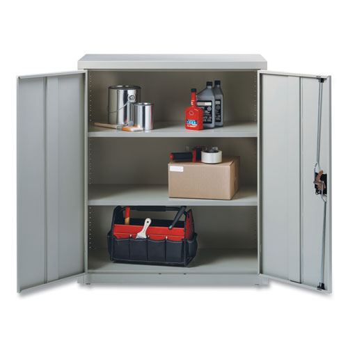 Picture of Economy Assembled Storage Cabinets, 3 Shelves, 36" x 18" x 42", Light Gray