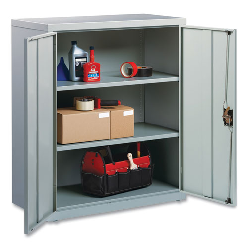 Picture of Economy Assembled Storage Cabinets, 3 Shelves, 36" x 18" x 42", Light Gray