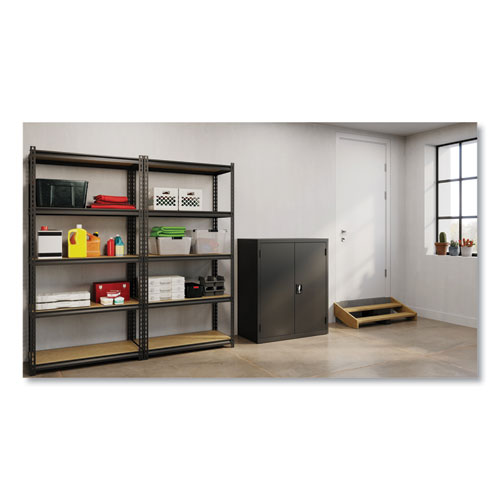 Picture of Economy Assembled Storage Cabinets, 3 Shelves, 36" x 18" x 42", Black