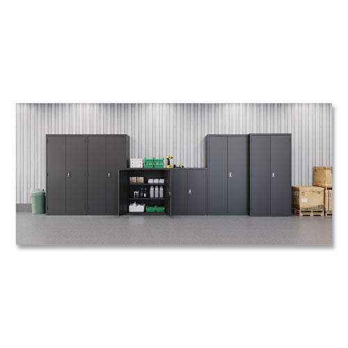 Picture of Economy Assembled Storage Cabinets, 3 Shelves, 36" x 18" x 42", Black