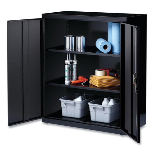 Picture of Economy Assembled Storage Cabinets, 3 Shelves, 36" x 18" x 42", Black