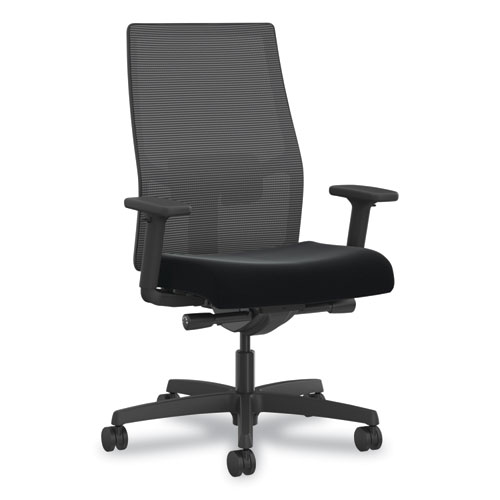 Picture of Ignition 2.0 4-Way Stretch Mid-Back Mesh Task Chair, Orange Adjustable Lumbar Support, Black