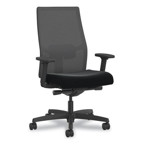 Picture of Ignition 2.0 4-Way Stretch Mid-Back Mesh Task Chair, Gray Adjustable Lumbar Support, Black