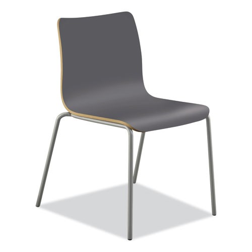 Picture of Ruck Laminate Chair, Supports Up to 300 lb, 18" Seat Height, Charcoal Seat/Back, Silver Base