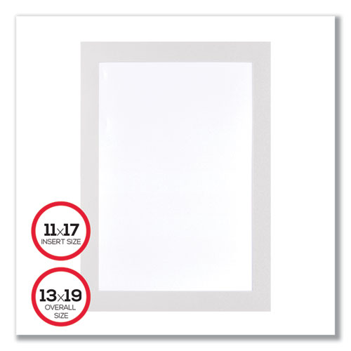 Picture of Self Adhesive Sign Holders, 11 x 17, Clear with White Border, 2/Pack