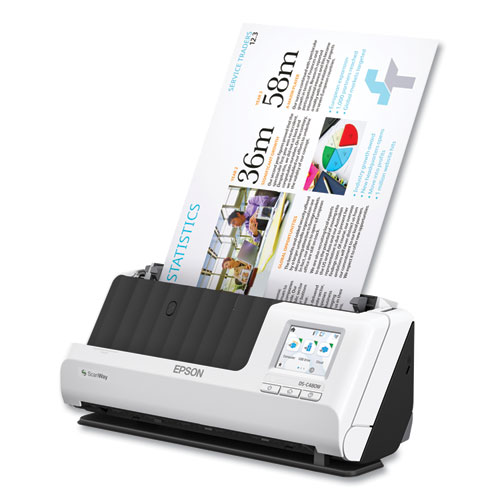 Picture of DS-C480W Wireless Color Compact Desktop Document Scanner, 660 dpi Optical Resolution, 20-Sheet Auto Document Feeder