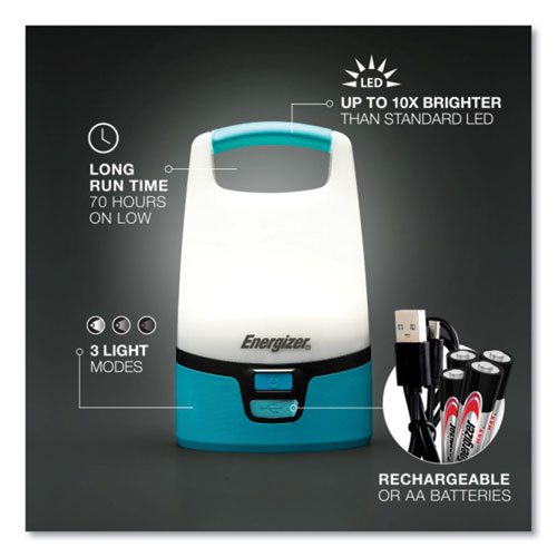 Picture of Vision Hybrid Lantern, 4 AA (Sold Separately), 1 Rechargeable Lithium Ion (Sold Separately), Teal/White