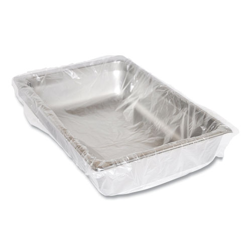 Picture of Steam Pan Liners for 1/2-Size Pans, Includes Twist-Ties, 17" x 23.5", Clear, 250/Carton