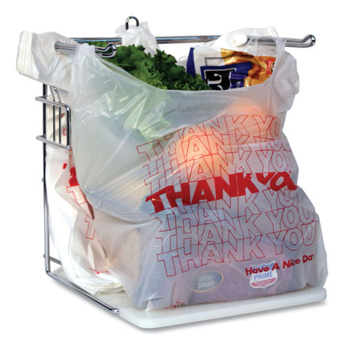 Picture of Thank You Bags, Thank You - Have a Nice Day Labeling, Cut-Out Handles, 13" x 23" x 23", White/Red, 1,000/Carton