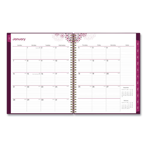 Picture of Gili Weekly/Monthly Planner, Jewel Tone Artwork, 11 x 8.5, Plum Cover, 12-Month (Jan to Dec): 2025