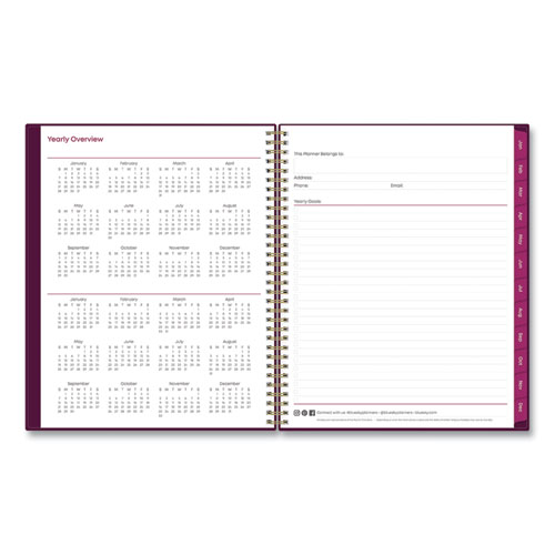 Picture of Gili Weekly/Monthly Planner, Jewel Tone Artwork, 11 x 8.5, Plum Cover, 12-Month (Jan to Dec): 2025