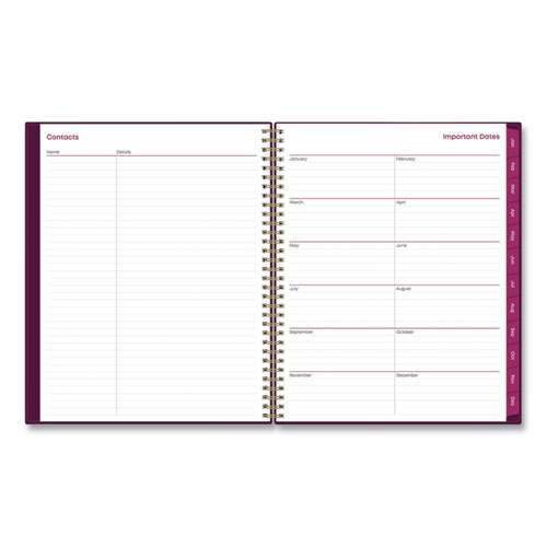 Picture of Gili Weekly/Monthly Planner, Jewel Tone Artwork, 11 x 8.5, Plum Cover, 12-Month (Jan to Dec): 2025