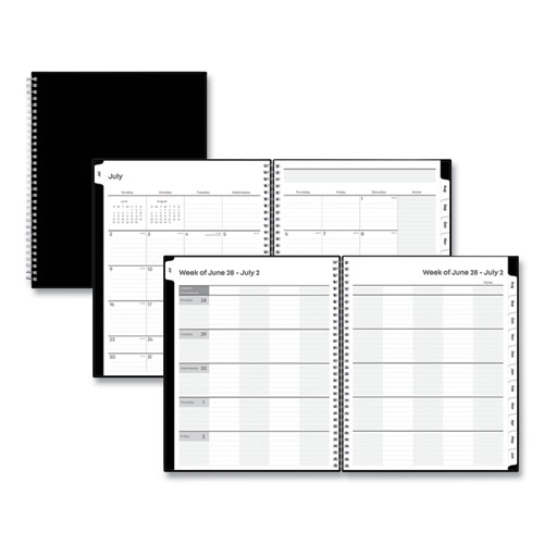 Picture of Teacher's Solid Black Weekly/Monthly Lesson Planner, 2024 to 2025, Nine Classes, Black Cover, (144) 11 x 8.5 Pages