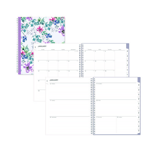 Picture of Laila Create-Your-Own Cover Weekly/Monthly Planner, Wildflower Artwork, 11 x 8.5, Purple/Blue/Pink, 12-Month (Jan-Dec): 2025