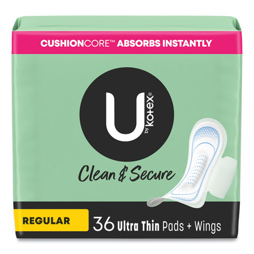 Picture of U by Kotex Security Regular Ultrathin Pad with Wings, Unscented, 36/Pack