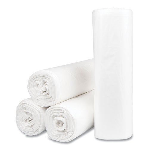 Picture of High-Density Commercial Can Liner Value Pack, 30 gal, 9 mic, 30" x 36", Natural, Interleaved Roll, 25 Bags/Roll, 20 Rolls/CT