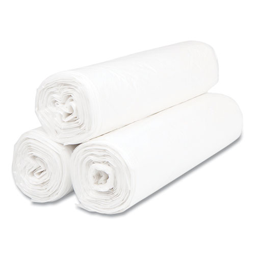 Picture of High-Density Commercial Can Liner Value Pack, 30 gal, 9 mic, 30" x 36", Natural, Interleaved Roll, 25 Bags/Roll, 20 Rolls/CT