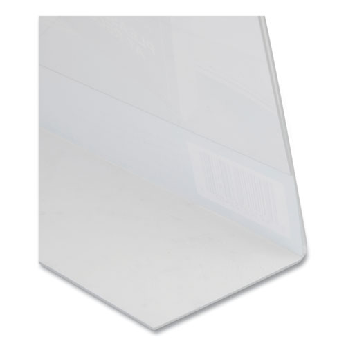 Picture of Clear Plastic Slanted L-Shaped Countertop Sign Holder, Side-Load, Horizontal/Vertical Orientation, 4 x 6 Insert