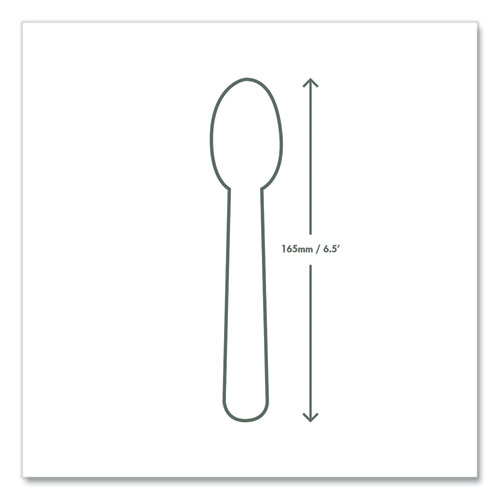 Picture of White CPLA Cutlery, Compostable, Spoon, 1,000/Carton