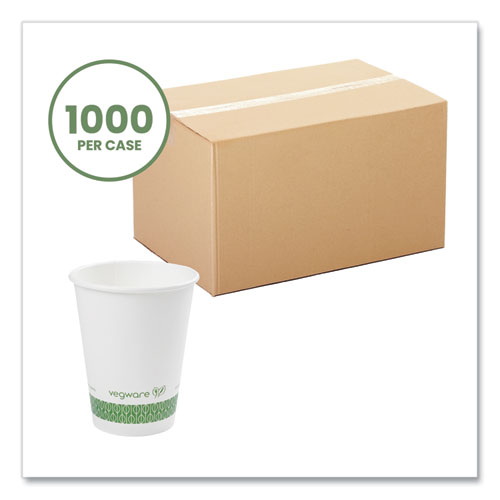 Picture of 89-Series Hot Cup, Compostable, 12 oz, White/Green, 1,000/Carton