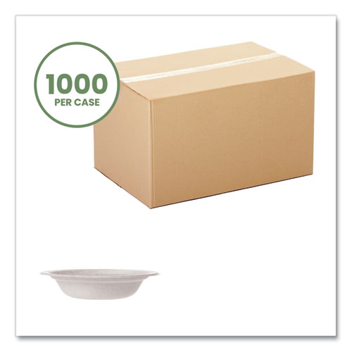 Picture of Molded Fiber Tableware, Compostable, Bowl, 12 oz, White, 1,000/Carton