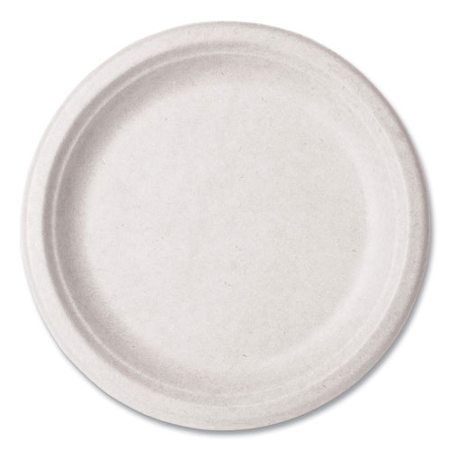 Picture of Molded Fiber Tableware, Plate, 9" Diameter, White, 500/Carton