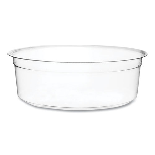 Picture of Round Deli Pots, 8 oz, 4.6" Diameter x 1.5"h, Clear, Plastic, 500/Carton