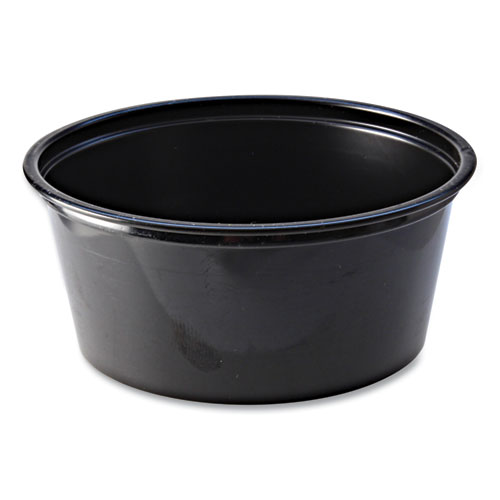 Picture of Portion Cups, 3.25 oz, Black, 125/Sleeve, 20 Sleeves/Carton