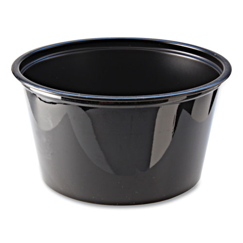 Picture of Portion Cups, 4 oz, Black, 125/Sleeve, 20 Sleeves/Carton