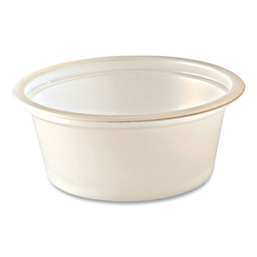 Picture of Portion Cups, Squat, 1 oz, Translucent, 125/Sleeve, 20 Sleeve/Carton