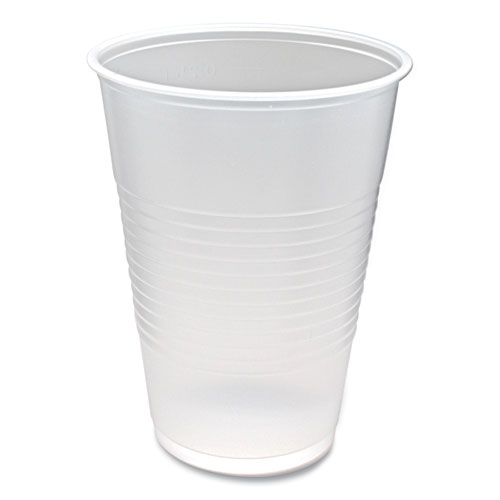 Picture of RK Ribbed Cold Drink Cups, 10 oz, Clear, 100/Sleeve, 25 Sleeves/Carton